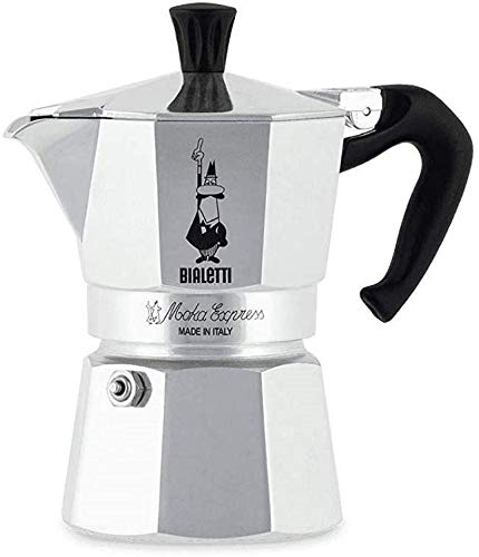Bialetti Moka Express, Cafetera Italiana Espresso, Aluminio, 1 Taza