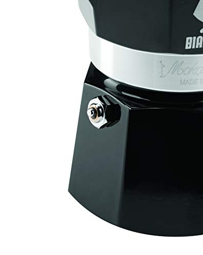 Bialetti Moka Express Cafetera Italiana Espresso, Aluminio, Negro, 3 Tazas