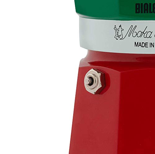 Bialetti - Moka Express colección Italia (Tricolor), cafetera de 3 Tazas, Aluminio