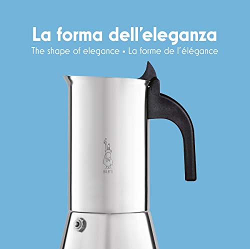 Bialetti Venus Cafetera Italiana Espresso (No Inducción), 2 Tazas, Acero, Plateado