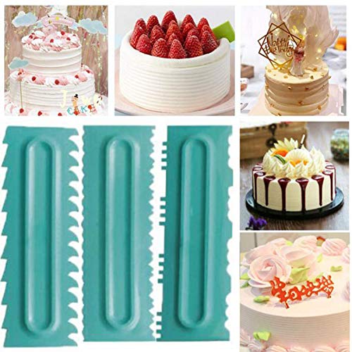 Biluer Rasquetas para Tartas, 8PCS Raspador de Crema Raspador de Pastel Herramienta Suave Fondant para Decoración De Tartas Hornear Herramienta