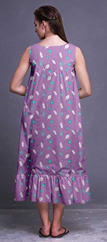 Bimba lavanda5 Hojas Estrella y del Acebo Vestido de Noche sin Mangas del Vestido de Noche sin Mangas del algodón de Las señoras de la Mitad del Becerro Vestido Maxi Large