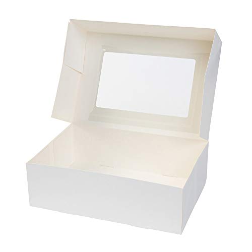 BIOZOYG Cajas para 6 Magdalenas, Cupcake Muffin con Inserto y Ventana de visión Grande I 25 Pieza de Cajas para pastelería Cajas de Regalo Bio Caja Blanca para Llevar Caja de cartón Biodegradable