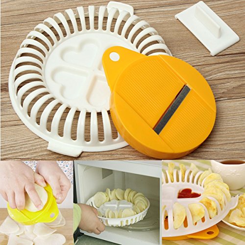 Bluelover Cocina microondas manzana patata chips crujientes vegetales cortadora fabricante