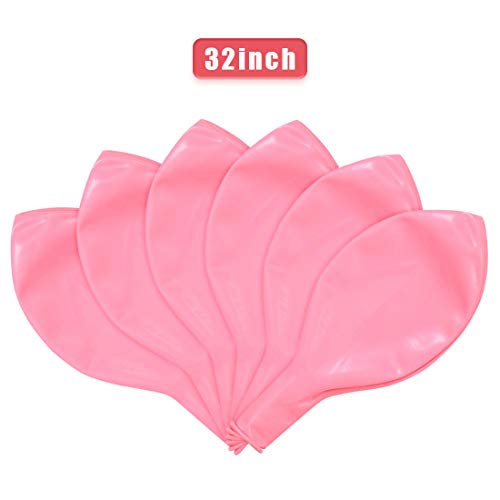 Bluelves Globos Gigantes Rosado, Globos Grandes 90 cm de Látex, Gigante Globos de Rosada para Fiestas de Colores para Cumpleaños y Bodas Ceremonia del Carnaval de Navidad, Paquete de 6
