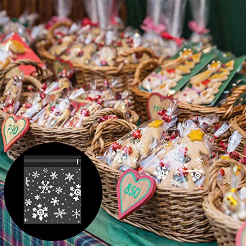 bolsas de dulces navideños Fiyuer 300 Pcs bolsa de celofán plastico para Galletas Pasteles Chocolate