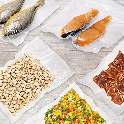 Bonsenkitchen Bolsas de Vacio para Alimentos, 100 Bolsas 20x30 cm Tamaño Estándar para Envasadora al Vacío - Bolsa de Vacío Gofradas para Conservación y Cocción Sous Vide & Boilable - VB8912