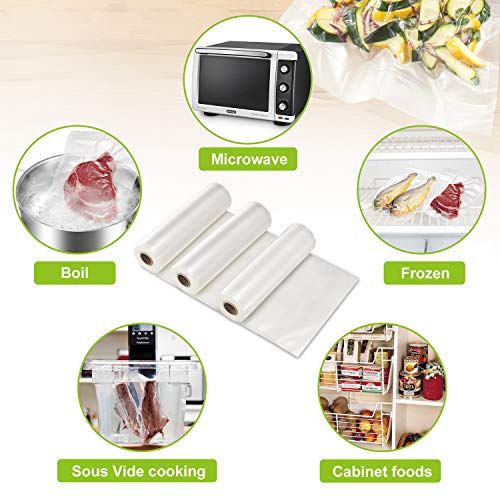 Bonsenkitchen Rollos al Vacio para Envasadora al Vacío, 3 Rollos 20 x 300cm Bolsas de Vacio Gofradas para Conservación de Alimentos y Sous Vide Cocina & Boilable - VB8001