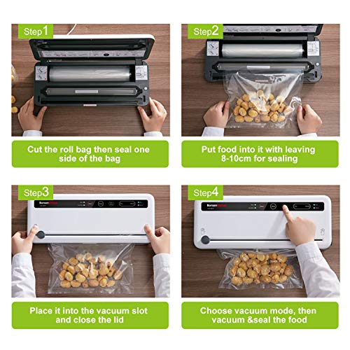 Bonsenkitchen Rollos al Vacio para Envasadora al Vacío, 3 Rollos 20 x 300cm Bolsas de Vacio Gofradas para Conservación de Alimentos y Sous Vide Cocina & Boilable - VB8001
