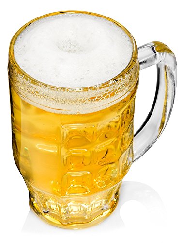 Bormioli Rocco Malles Taza de Cerveza 370ml, con la Marca de Llenado a los 300ml, 6 Vidrio