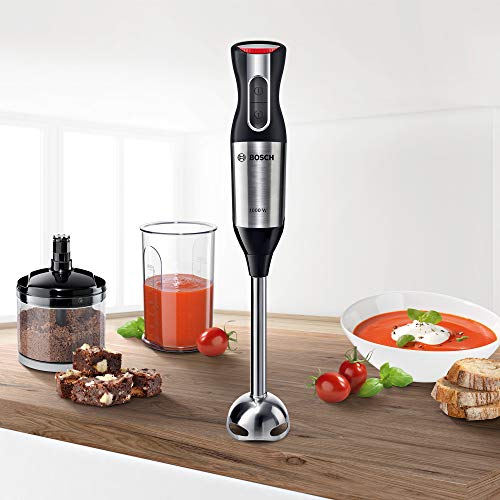 Bosch - Batidora de mano Picadora universal, vaso mezclador. 1000 W Negro y acero inoxidable.