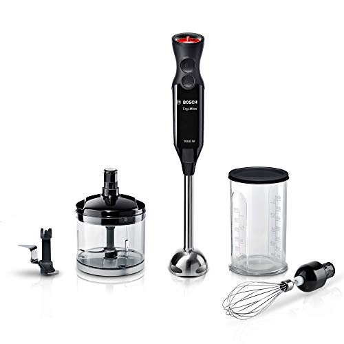 Bosch MS61B6170 ErgoMixx - Batidora de mano, potencia de 1000W con regulador + picador + cuchilla para hielo + levantaclaras + vaso