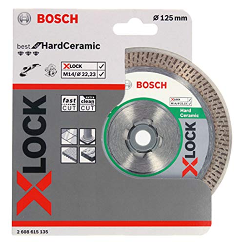 Bosch Professional Best - Disco de corte de diamante (para cerámica dura, X-LOCK, Ø125 mm, diámetro del orificio: 22,23 mm)