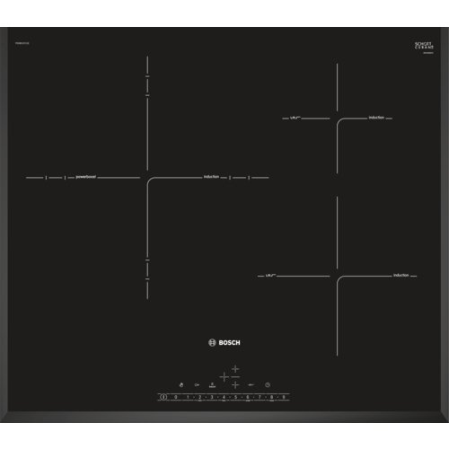 Bosch serie 6 - Placa inducción 60cm zona 32cm pid651fc1e biselada negro