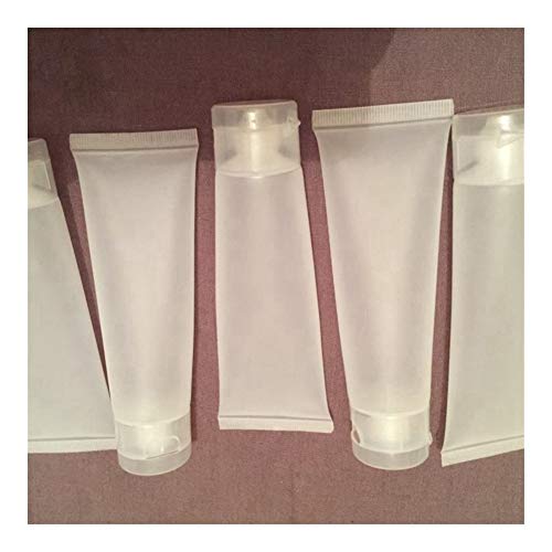 Botellas Cosméticas Clara Helada plástico Blando Tubos vacíos Cosmética Crema Emulsión Loción Embalaje Contenedores 50Pcs 50Ml (Color : White)