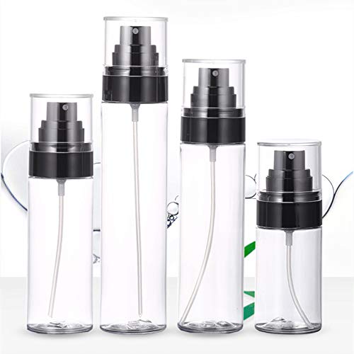 Botellas vacías de plástico con bolsa de malla rellenable para aceites esenciales, productos de limpieza o aromaterapia – Set de botellas de pulverizador y flujo duradero