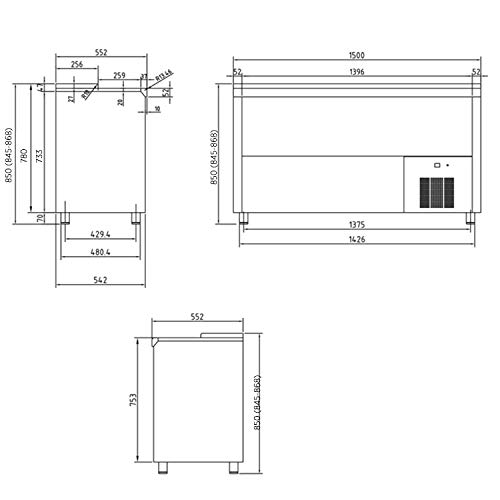Botellero refrigerado industrial INOX 1,5 m - Maquinaria Bar Hostelería