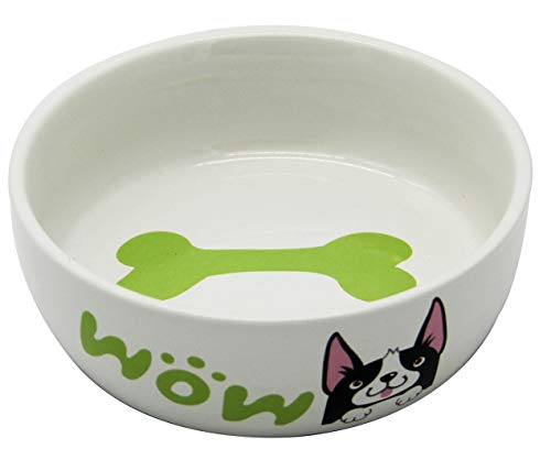 BPS 2X Comedero Bebedero Cerámica Tamaño S para Gato Perro Pequeño Mascotas Producto Alimentación con Diseño Profesional Color Blanco 12 x 4 cm Color Envia al Azar BPS-11200 * 2