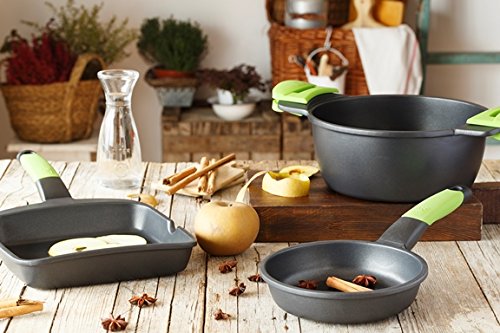 BRA PRIOR - Wok con mango, aluminio fundido con antiadherente, apto inducción, Diámetro superior 28 cm, Diámetro base 15 cm