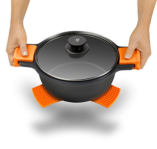 BRA Salvamanteles, Silicona, Naranja, 2 Unidades