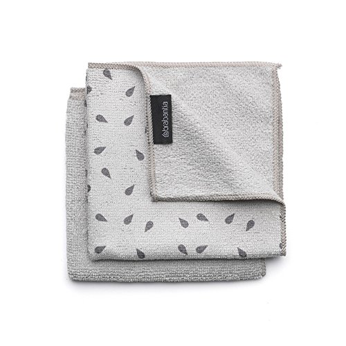 Brabantia Paños de cocina de microfibra, gris claro, set de 2