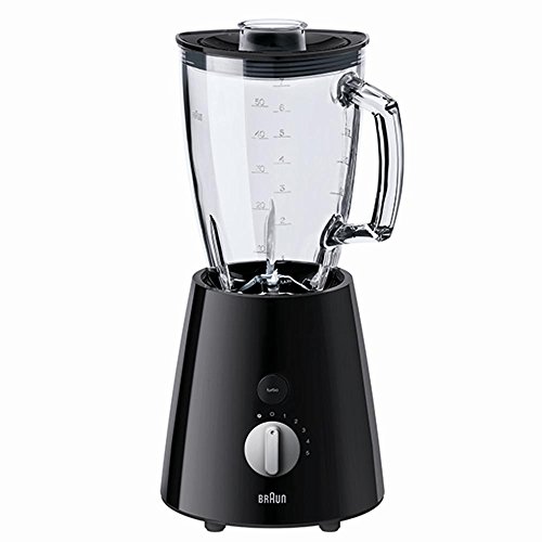 Braun JB3060BK - Batidora de vaso, 800 w, 5 velocidades, cuchilla de acero inoxidable, jarra de 1.75 l thermoresist, negro