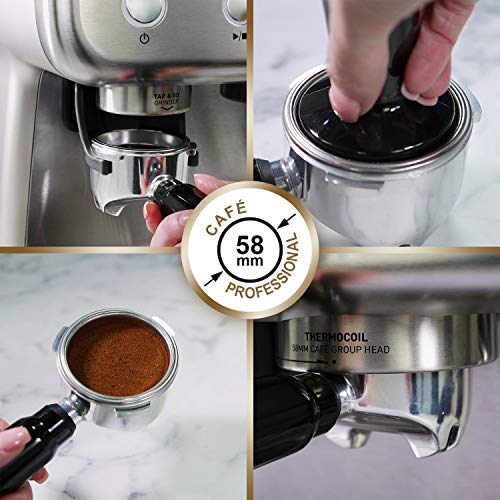 Breville Barista Max VCF126X - Máquina de café expreso, totalmente automática con molinillo integrado y bomba italiana de 15 bares