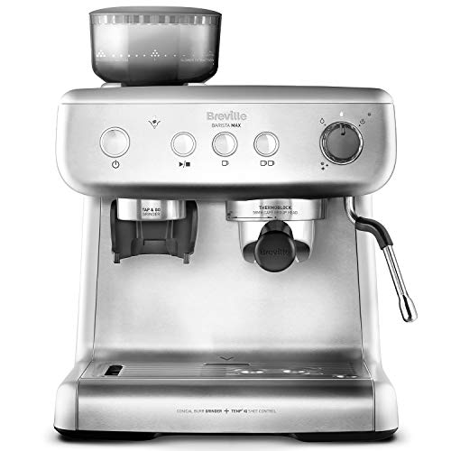 Breville Barista Max VCF126X - Máquina de café expreso, totalmente automática con molinillo integrado y bomba italiana de 15 bares