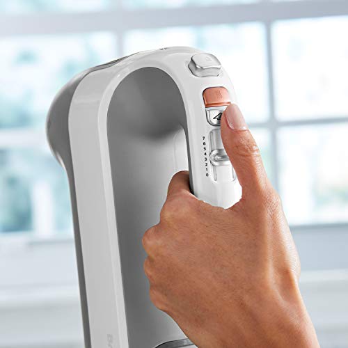 Breville HeatSoft VFM021X - Batidora manual eléctrica con varilla, batidores, ganchos para amasar y funda, 7 velocidades, motor de 270 W