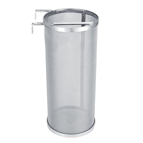 Brew Filter Home 300 - Filtro de acero inoxidable para cerveza casera, 300 micras, cartucho de filtro de malla para hacer vino con gancho