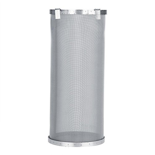 Brew Filter Home 300 - Filtro de acero inoxidable para cerveza casera, 300 micras, cartucho de filtro de malla para hacer vino con gancho