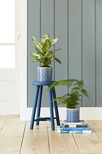 Burgon & Ball - Maceta de cerámica para interiores, tamaño pequeño y grande, azul