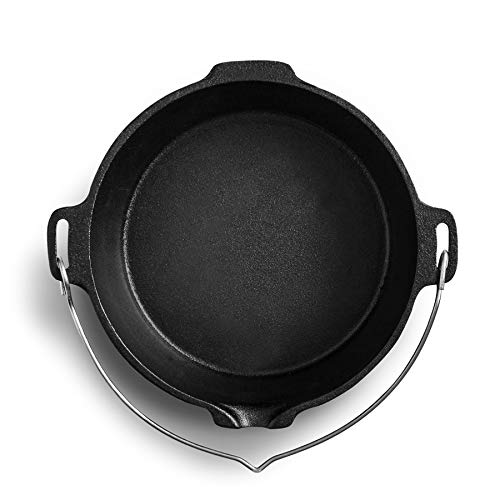 BURNHARD Olla de Hierro Fundido 3,8 L Dutch Oven, Horno holandés, Cacerola Hierro Fundido, Olla Cocina - Little John