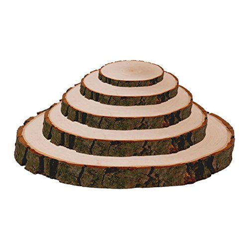 Bütic GmbH Corteza Tabla Fresno Redondo – Corteza – Placa Árbol Pulido Tabla de Madera, Madera, Ø ca. 8cm