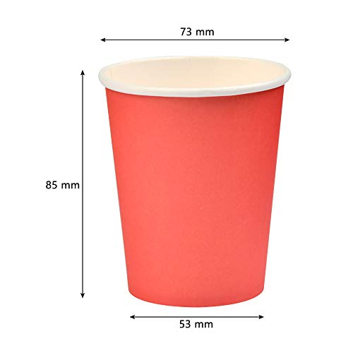 BUYGOO 120Pcs Vasos de Papel Desechable para Fiesta de 9 onzas en frío y en Caliente 12 Vasos de Papel Multicolores Actividades de Fiestas al Aire Libre para Bodas