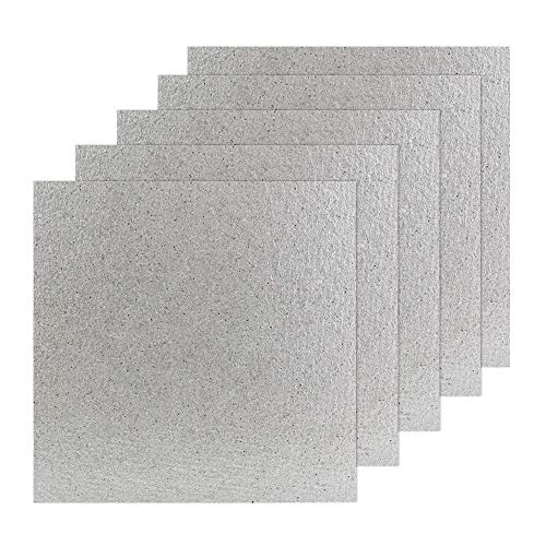 BUZIFU Microondas Placas de Mica, 5pcs Carton Microondas 13cm x 13cm, Lamina de Mica, Fácil de Marcarla y Cortar, Ideal para Cualquier Tipo de Microondas Estándar