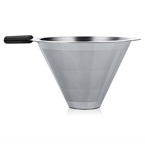 Cafetera de filtro manual de acero inoxidable con escala de 400 ml