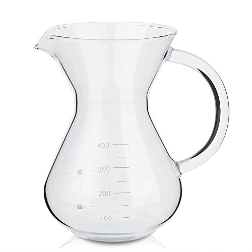 Cafetera de filtro manual de acero inoxidable con escala de 400 ml