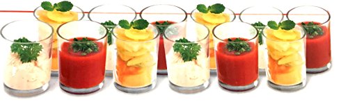 Caja de 12 x Cristal para aperitivos cóctel de frutas cuencos de postre de vasos de chupito