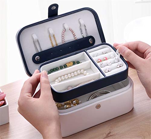 Caja de Almacenamiento de joyería, Caja de Joy Caja de Almacenamiento de Joyas Pendientes Joyas de Mano Pendientes Collar Acabado Marco Pequeño Simple para empacar Horquilla Caja portátil