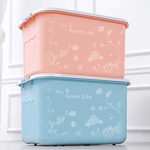 Caja de almacenamiento grande de plástico creativo y gruesa, con tapas, para el hogar, la escuela, la oficina, para niños, cajas de almacenamiento apilables, Material, C, 130L