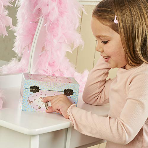 Caja de música con bailarina de Lucy Locket para niños - Joyero infantil de color rosa y azul brillante