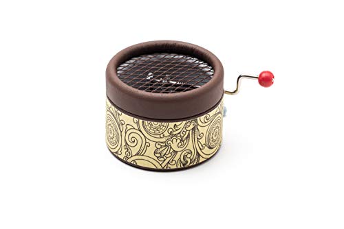 Caja de música manual color chocolate con la melodía Stand by me. El regalo perfecto para los amantes de la música.