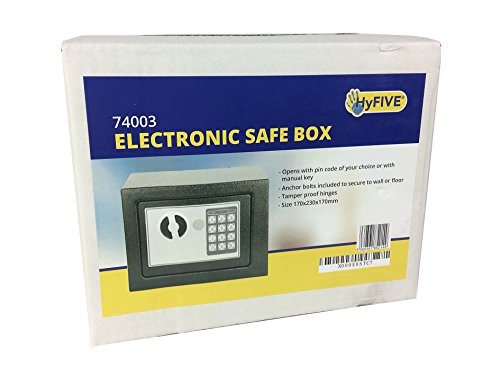 Caja fuerte de seguridad electrónica con teclado y cerradura para llave, tornillos de anclaje y pilas incluidas