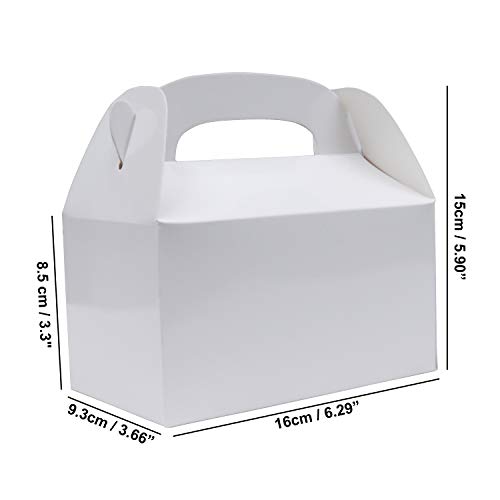 Caja Regalo (Pack de 24) - 15 x 16 x 9.3cm Cajas Regalo Kraft Blanco - Cajitas de Regalo para Niños - Cajita Regalo Personalizado, Baby Shower, Cumpleaños
