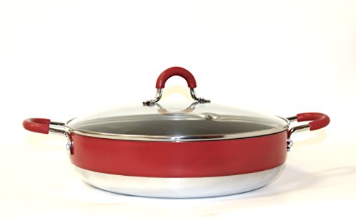 Callaway - Cacerola con tapa baja, 30 cm, color rojo