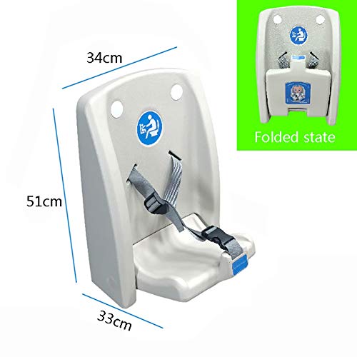 Cambiador Bebé- Montado En La Pared, Estación De Pañales Plegable Vertical para Comercial/Baño, Cambiador De Pañales Plegable De PE