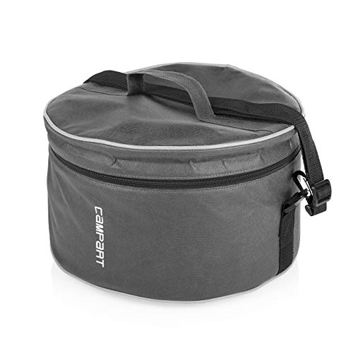 Campart Travel BQ-6840 - Barbacoa de Carbón Albufeira, Compacta con Ventilador, Batería Extraíble, Rápido Encendido, Bolsa de Almacenamiento Incluida, Gris y Negro, 19.5 x 34 x 34 cm