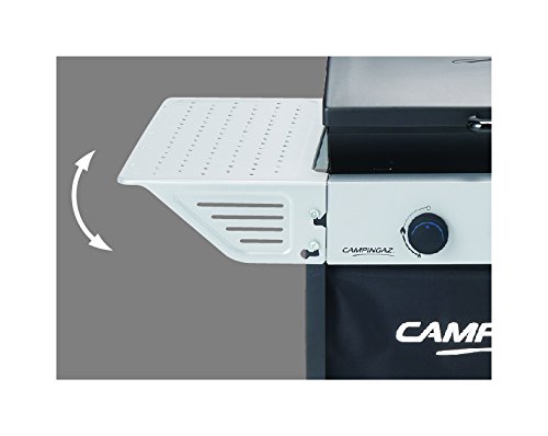 Campingaz Xpert 100 L Plus Rocky Barbacoa Gas para Piedra Volcanica, BBQ gas con 2 quemadores, 7.1kW de potencia, 2 Parrillas de acero cromado, 2 mesas laterales y rocas de lava