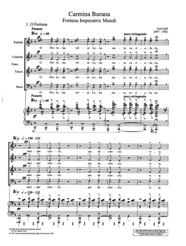 Carmina Burana Vocal Score: Cantiones Profanae